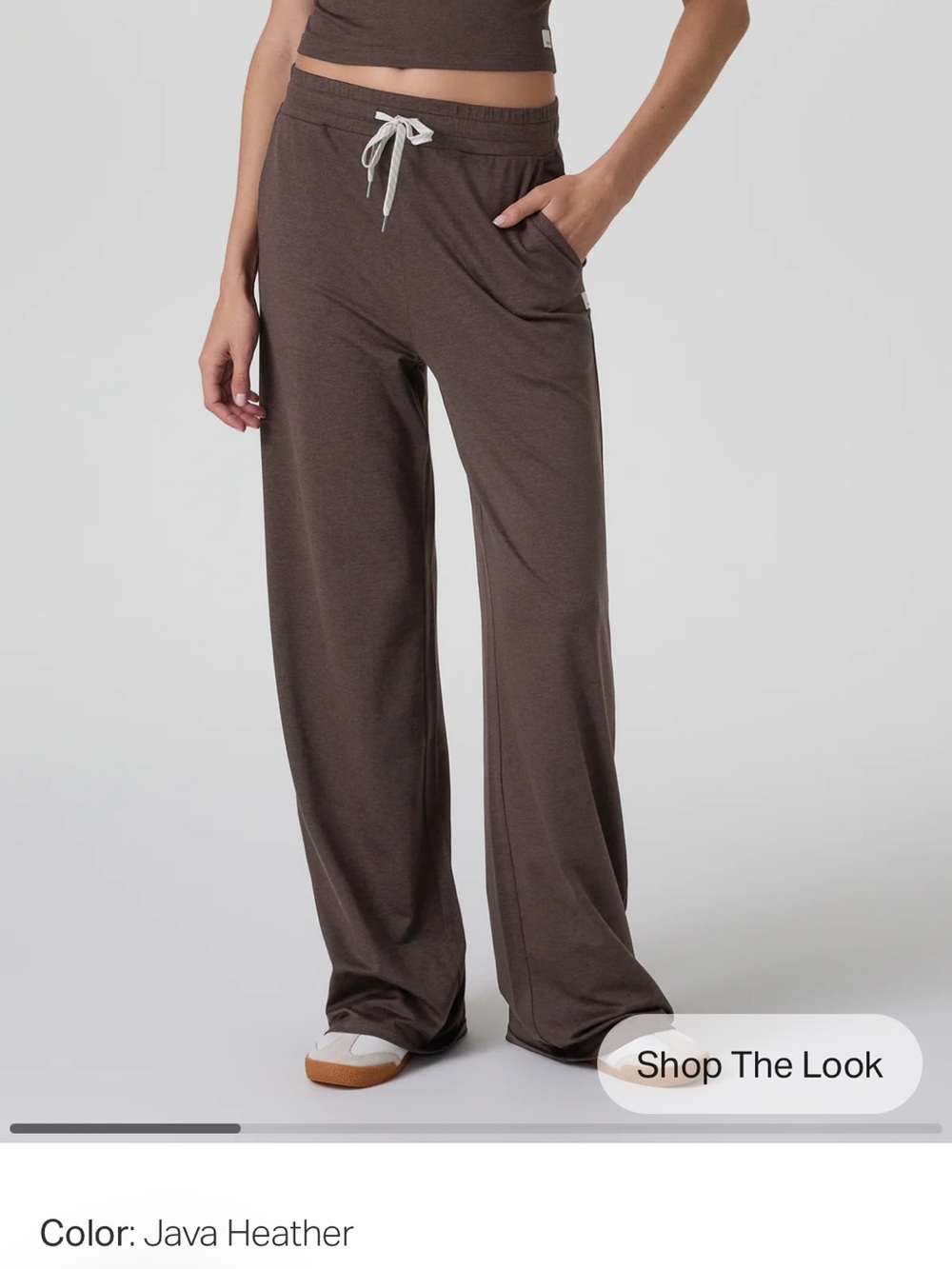 Vuori NWOT Java Heather Halo Essential Wideleg Pant M